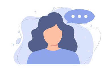 Güzel kız bir video görüşmesinde konuşuyor. Çevrimiçi buluşma kavramı