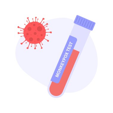 Monkeypox virus test. Flask with blood