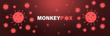 Monkey Pox Virus Banner. Red gradient background