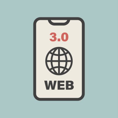 Web 3.0. Phone icon using advanced web 3.0 technology.