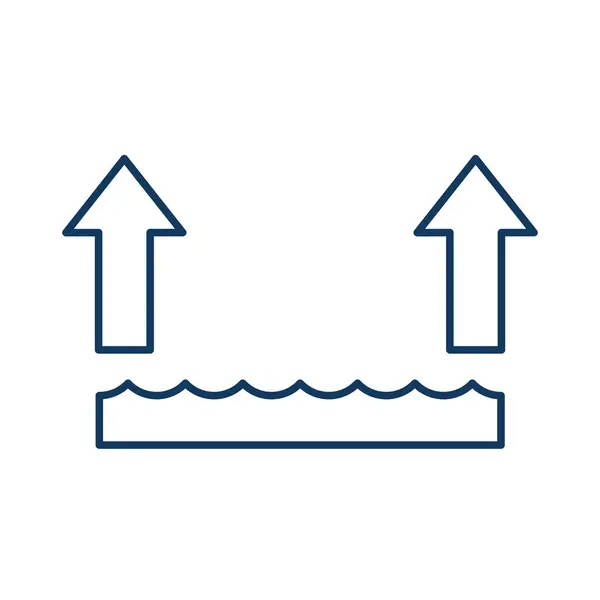 stock image Icon of water evaporation under the influence of the sun. The global problem with rising sea levels.