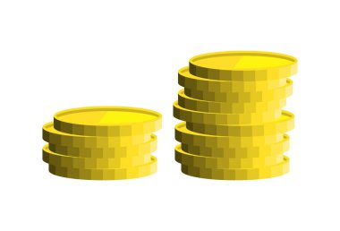 Bir yığın bozuk para. Çevrimiçi dükkan, finans, bankalar, para tasarrufu, nakitsiz toplum konsepti