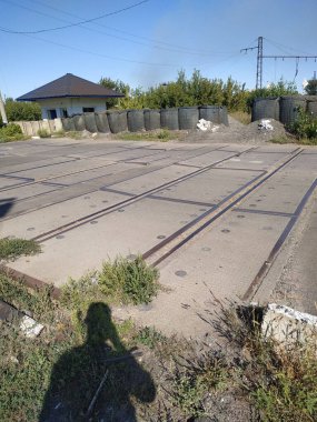 Unutulmuş bir demiryolu tersanesi vahşi bitki örtüsüyle çevrili paslanmış izler gösteriyor. Bir zamanlar meşgul olan sanayi merkezinin artık zaman ve doğa tarafından kaybedildiğini ima ediyor..