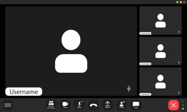 Video konferansı kullanıcı arayüzü, görüntülü konferans aramaları pencere örtüsü