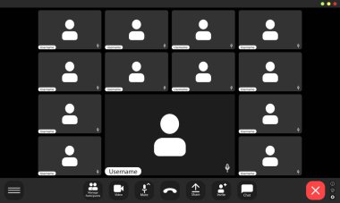 Video konferansı kullanıcı arayüzü, görüntülü konferans aramaları pencere örtüsü