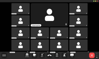 Video konferansı kullanıcı arayüzü, görüntülü konferans aramaları pencere örtüsü