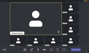 Birden fazla konumda katılımcılarla sanal toplantı