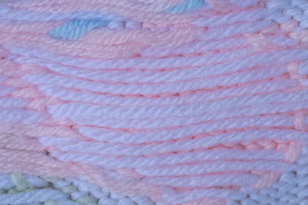 Rosa Weiß Gefärbte Textur Auf Wollstoff Mit Muster — Stockfoto