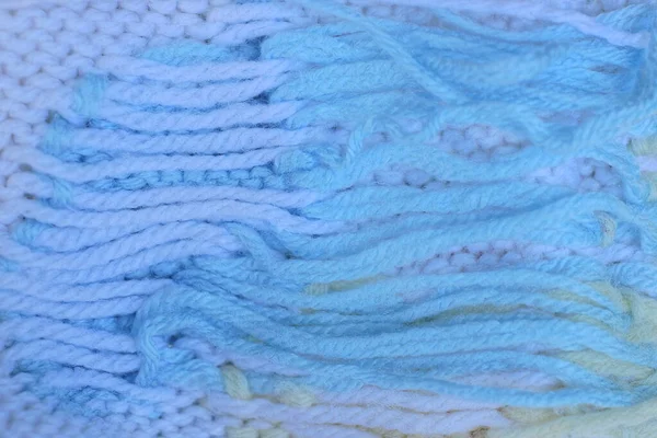 Blau Weiß Gefärbte Textur Auf Wolltuch Mit Muster — Stockfoto