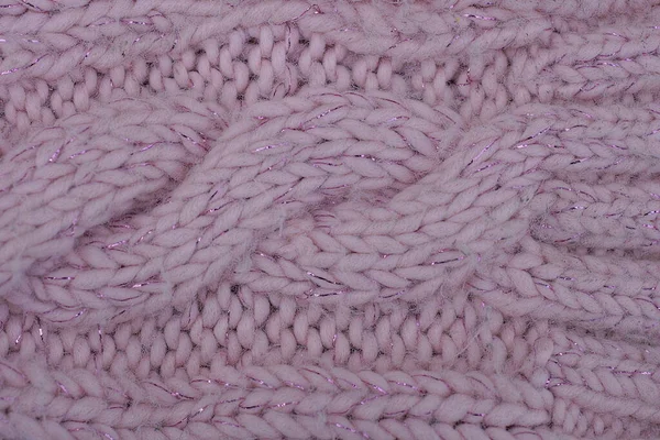 Růžová Textura Tkaniny Vlněné Tkaniny Oděvů Pleteným Vzorem — Stock fotografie