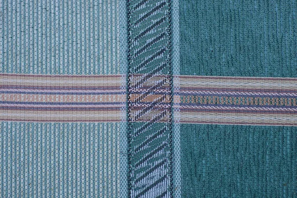 Textur Aus Grünem Polster Auf Einem Sofa Mit Farbig Genähten — Stockfoto