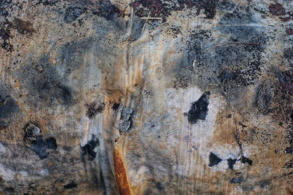 Черно Серая Текстура Грязного Старого Куска Ткани Отверстиями — стоковое фото
