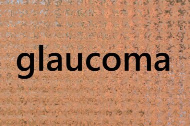 black word glaucoma on red background from illustration