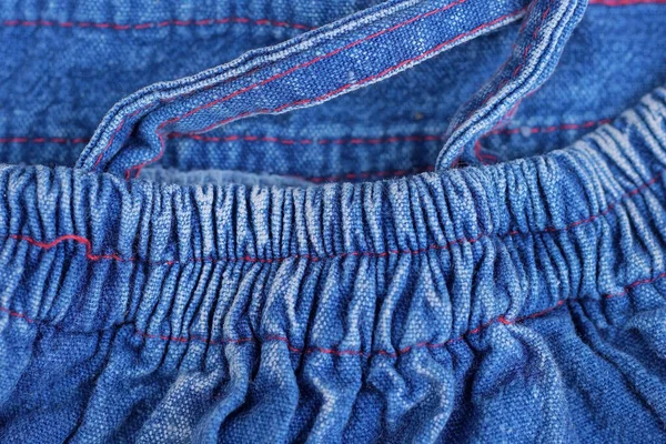 Blaugraue Textur Aus Einem Stück Zerknüllter Baumwolle Auf Der Kleidung — Stockfoto