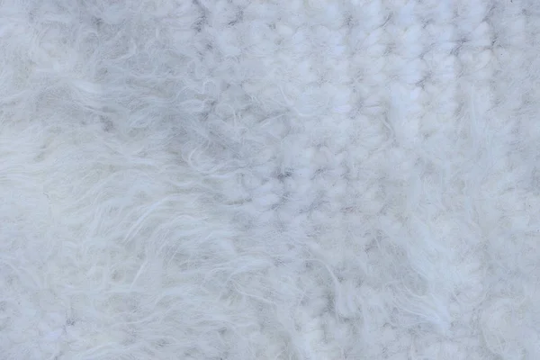Texture Tessuto Bianco Lana Pelliccia Sui Vestiti — Foto Stock