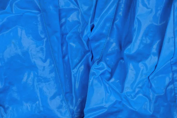 Texture Bleue Morceau Cuir Froissé Sur Les Vêtements — Photo