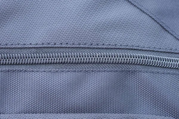 Part Long Black Plastic Closed Zip Cloth Clothing — Stock Photo, Image