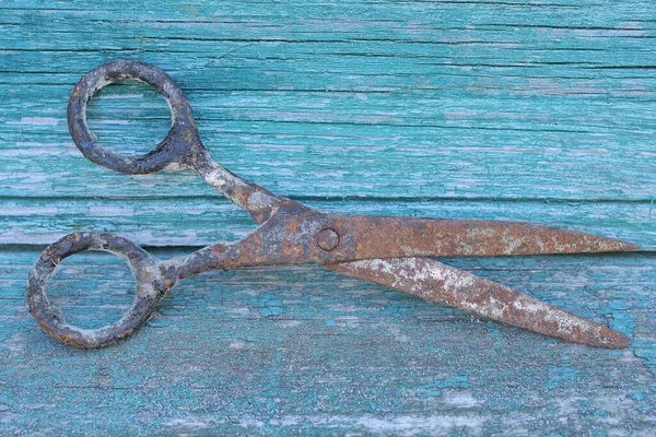 Antique Scissors Isolated On White Background Stock Photo