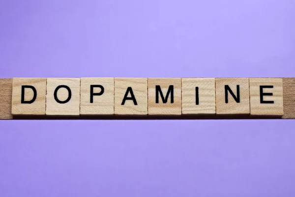 Szó Dopamin Készült Szürke Betűkkel Fekszik Egy Orgona Háttér Jogdíjmentes Stock Képek