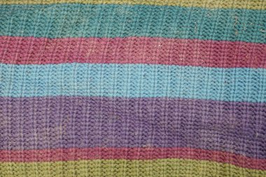 bir desen ile yünlü bez üzerinde renkli çizgili kumaş doku