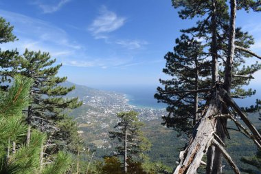 Balaklava Crimea. Cape Aya. The tract Ayazma. cloud over the mountain. trail up the mountain