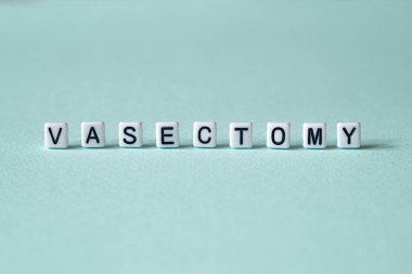 Vazektomi - küp, metin, harfler üzerine kelime kavramı