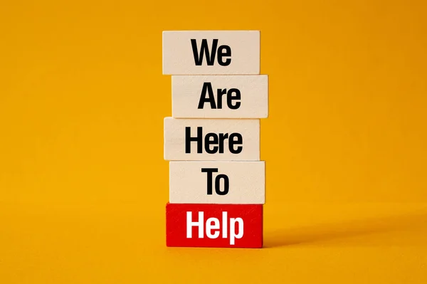 We are here to help - word concept, text,letters