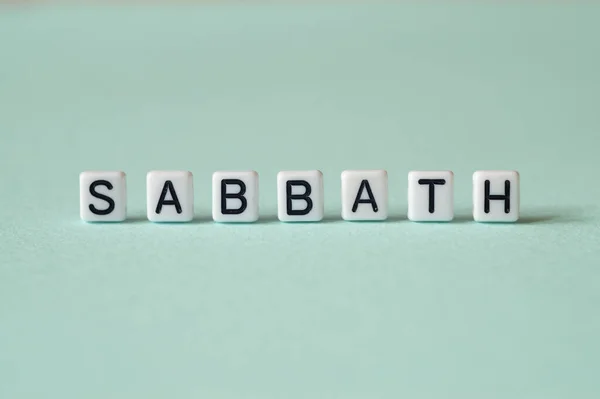 Sabbath Conceito Palavra Cubos Texto Letras — Fotografia de Stock