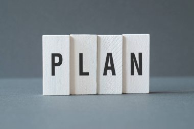 Plan - yapı taşları, metin, harfler üzerine kelime kavramı