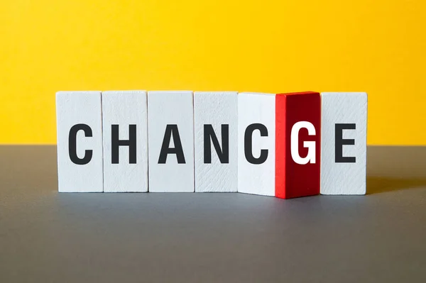 Mudança Chance Conceito Palavra Blocos Construção Texto Letras — Fotografia de Stock