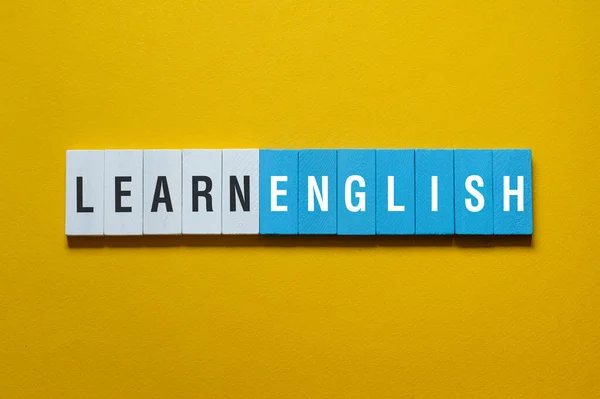 Learn English - word concept on building blocks, text, letters