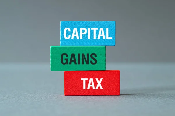 Capital Gains Tax Word Concept Building Blocks Text Letters — Stock Photo, Image