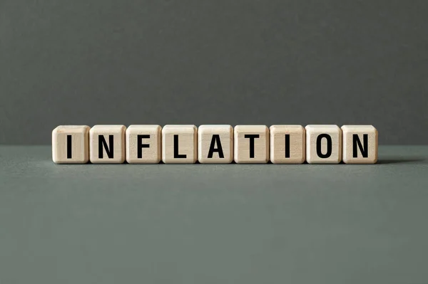 Inflação Conceito Palavra Blocos Construção Texto Letras Imagem De Stock