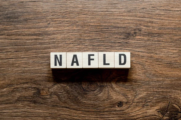 NAFLD Non Alcoholic Fatty Liver Disease, word concept on building blocks,text,letters