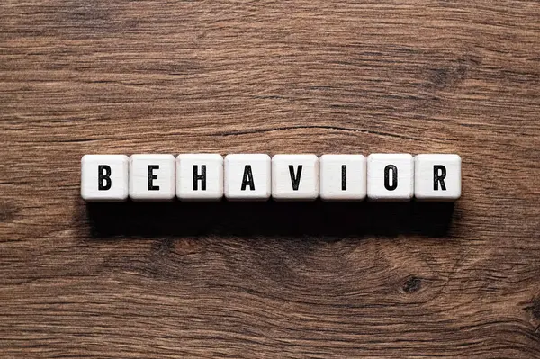 Stock image Behavior - word concept on building blocks, text, letters