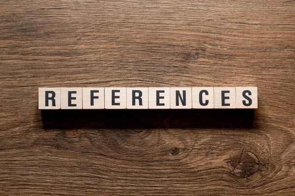 References - word concept on building blocks, text, letters