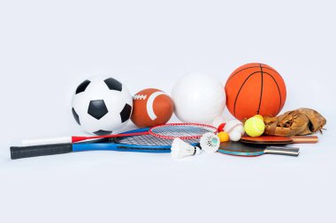  Sports Equipment on white background clipart