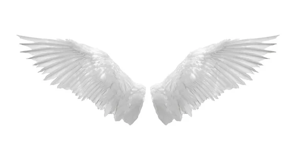 Andělská Křídla Izolovaná Bílém Pozadí Ořezovou Částí — Stock fotografie