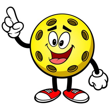 Pickleball Sarı Top Gösterimi, El Çizimi Vektör Çizimi, Şeffaf Arkaplanda İzole Edilmiş