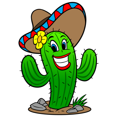 Sombrero 'lu Kaktüs Kız, El Çizimi Görünümü, Şeffaf Arkaplanda İzole Edilmiş