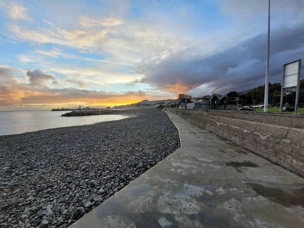 stock image scenic sunset in funchal on madeira island