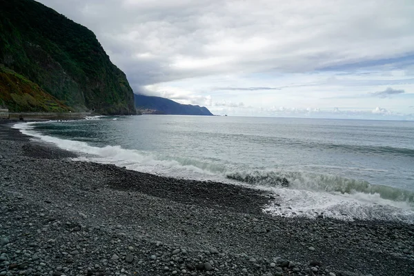 stock image scenic coast view on mediera island on a foggy day