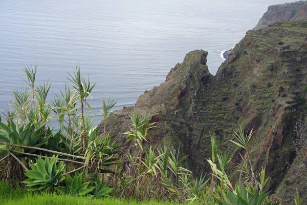 Vista Panorâmica Costa Ilha Mediera Dia Nebuloso — Fotografia de Stock