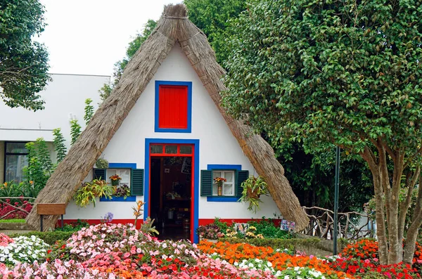 stock image Santana, Madeira Portugal, circa october 2022: traditional triangular farmer houses