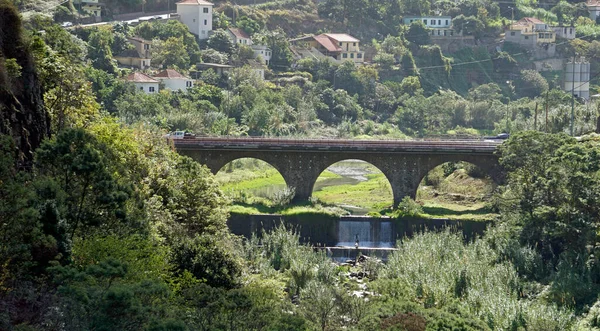 Stock image street with bridge on the island of madeira