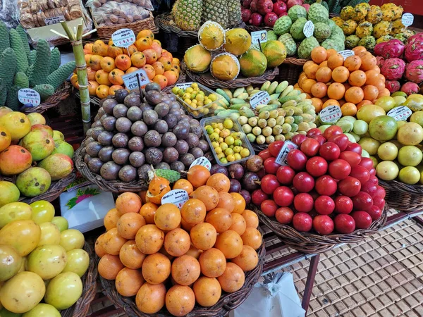 Fruta Fresca Famoso Mercado Madeira Funchal —  Fotos de Stock