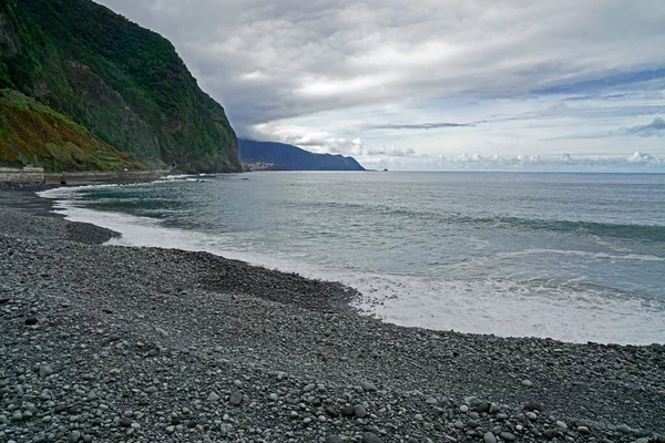 stock image scenic coast view on mediera island on a foggy day