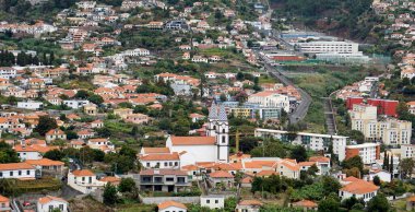 Madeira Adası 'ndaki funchal şehrinin manzarası
