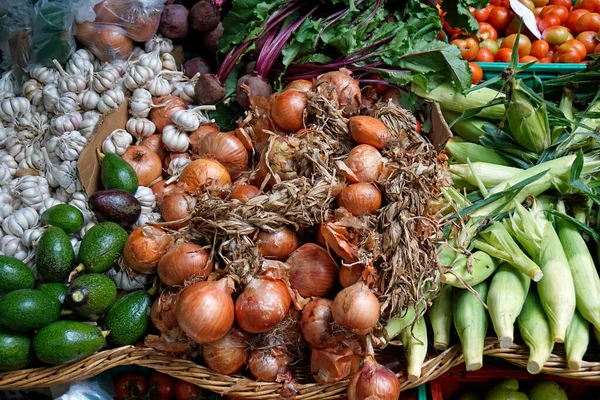 Свежие Овощи Фермерском Рынке Фуншала Мадейре — стоковое фото