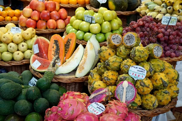 Fruta Fresca Famoso Mercado Madeira Funchal — Foto de Stock
